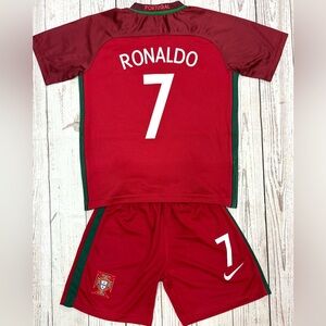 Nike Kids Portugal Soccer Jersey Set - Red and Green